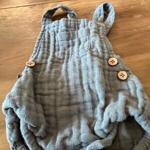 Jamie Kay Blue Romper with Wooden Buttons